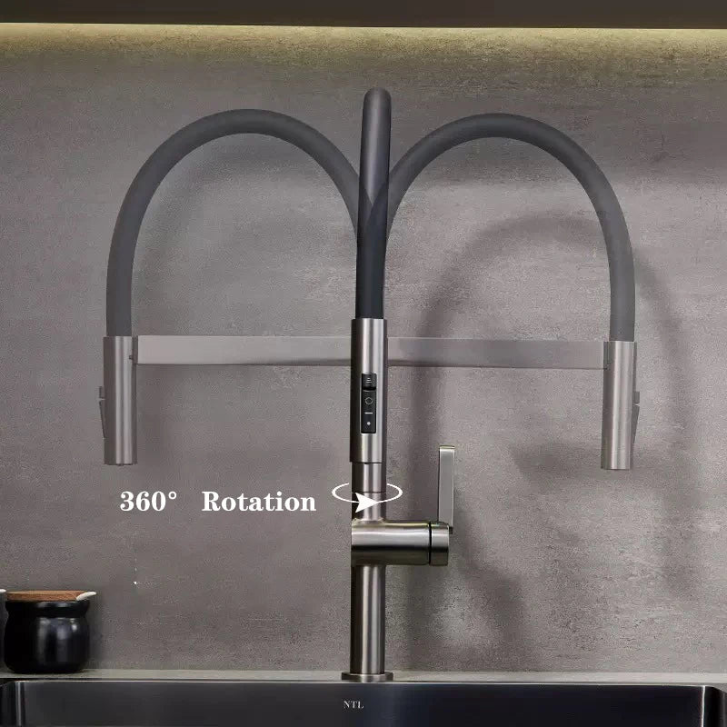 Gray Faucet Sink Faucets Brass Pull Down Sprayer