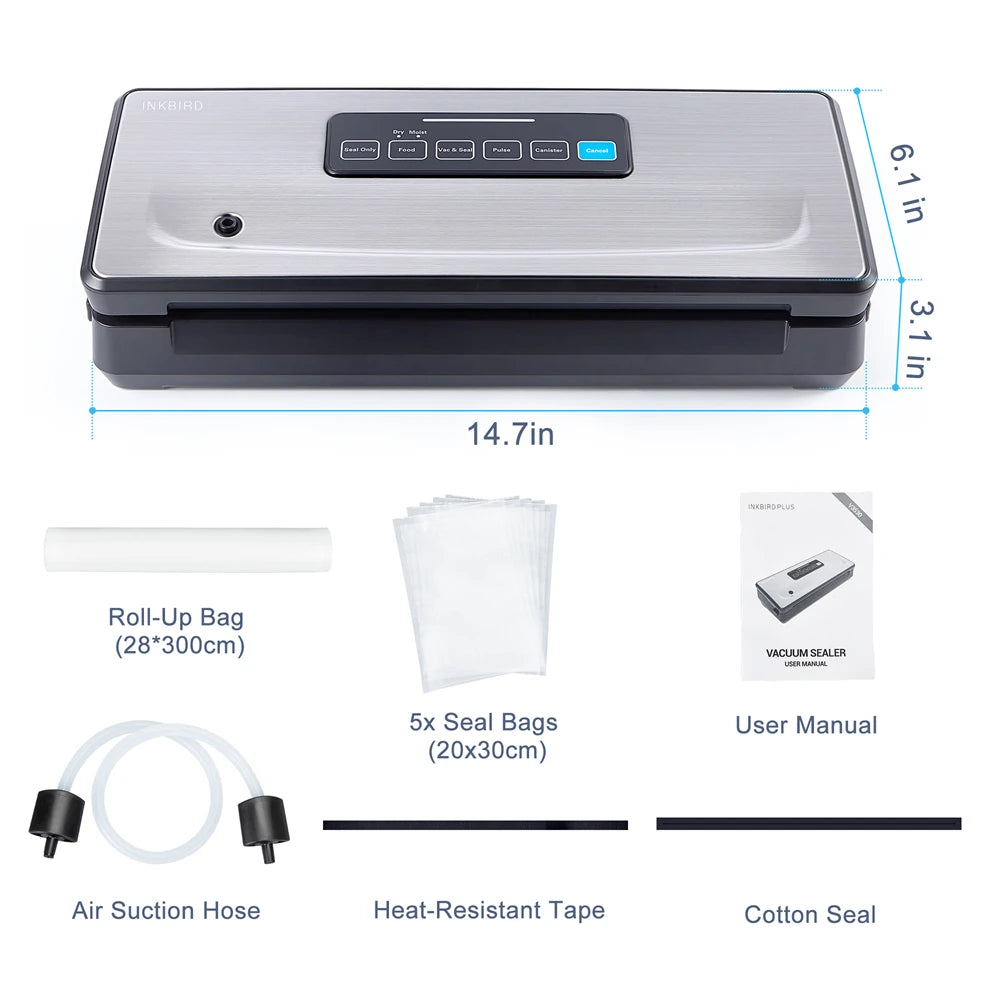 Inkbird Ink-Vs02 Vacuum Sealer Packaging Machine Food Storage