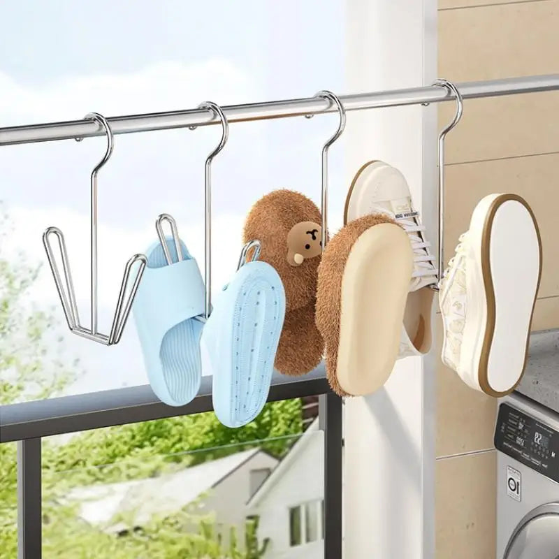 1/4pcs Stainless Steel U-Shaped Shoe Drying Rack Windproof