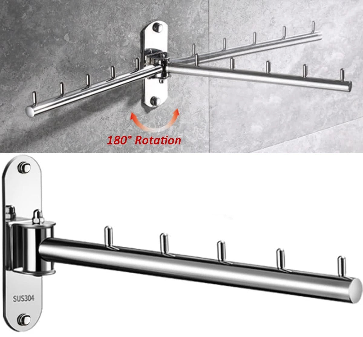 Clothes Hanger Rack Swing Arm Folding Clothes Hanger