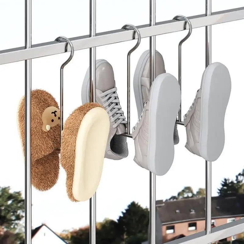 1/4pcs Stainless Steel U-Shaped Shoe Drying Rack Windproof