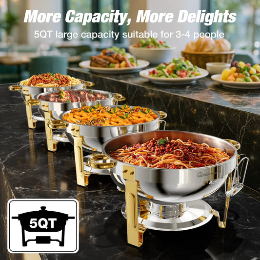 2/4/6 Pack Stainless Steel Chafing Dish Buffet Chafer