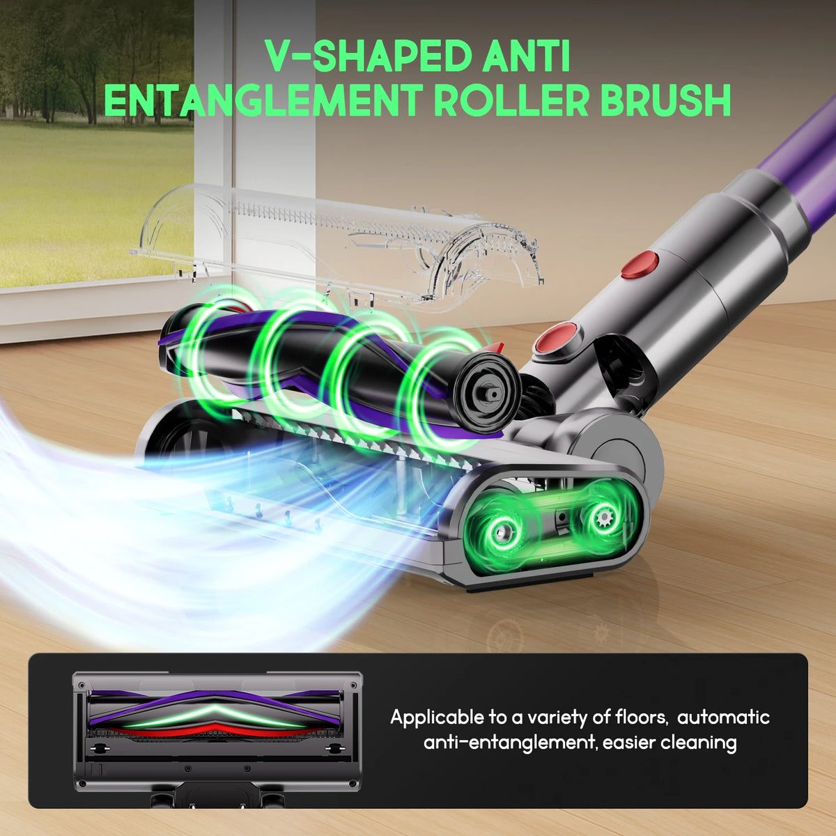 Daccormax Cordless Stick Vacuum Cleaner 65000pa 8-Layer Hepa
