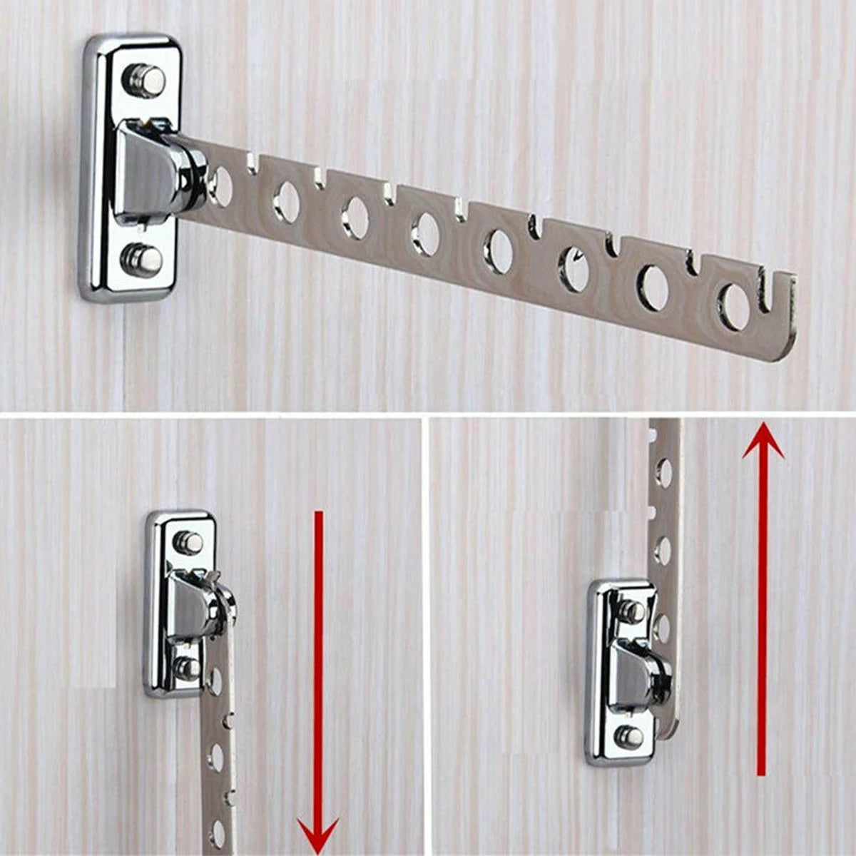 8/10 Holes Stainless Steel Clothes Hooks Wall Mounted