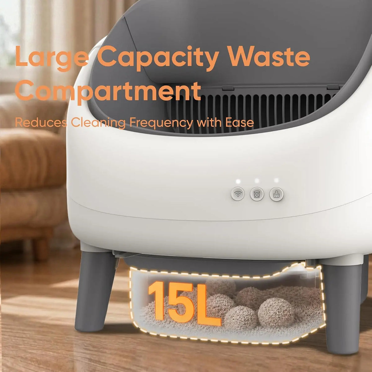 Self Cleaning Cat Litter Box Open-Top Automatic Cat