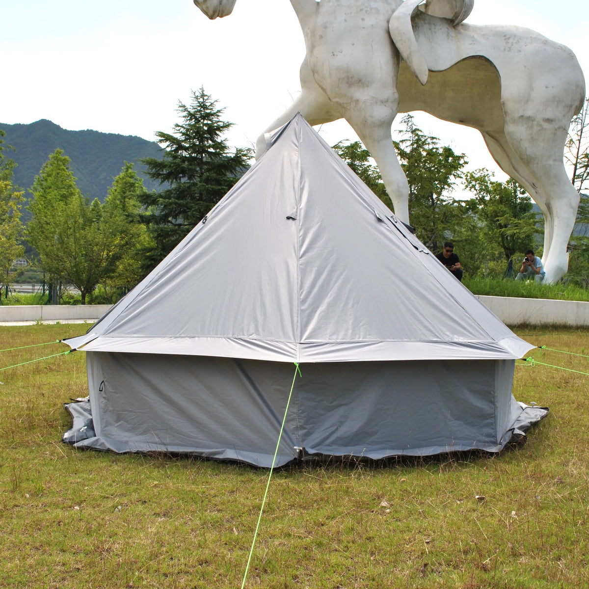 Person Large Pyramid Tent Four Seasons Camping Chimney