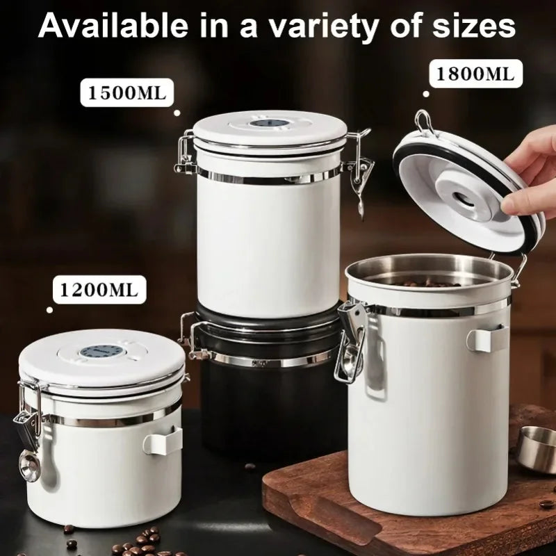 304 Stainless Steel Coffee Beans Vacuum Storage Jar