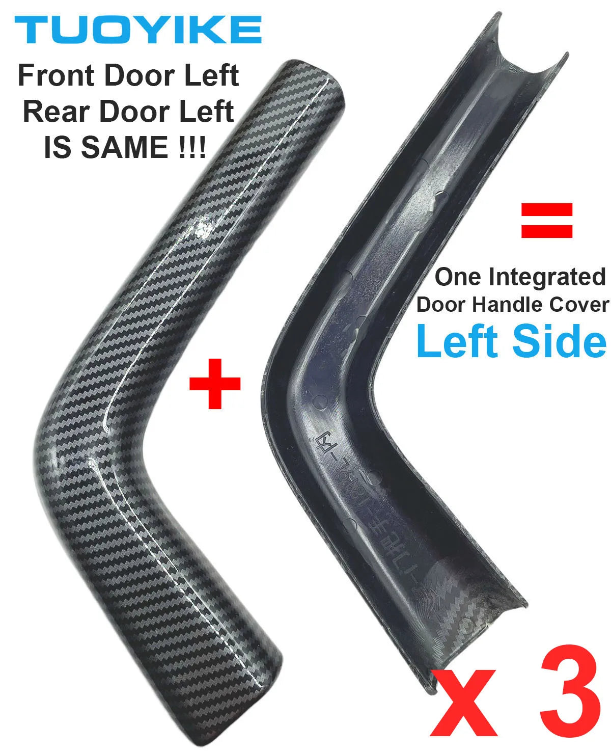 Car Abs Carbon Fiber Interior Door Pull Handle