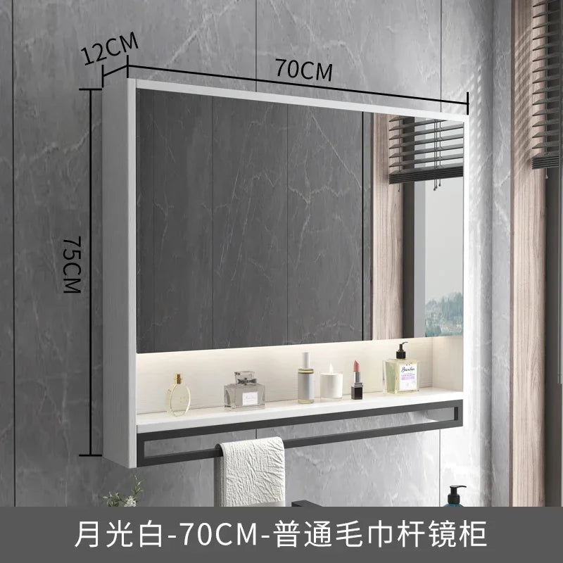 Smart Bathroom Mirror Cabinets Wall-Mounted Backlight Anti-Fog