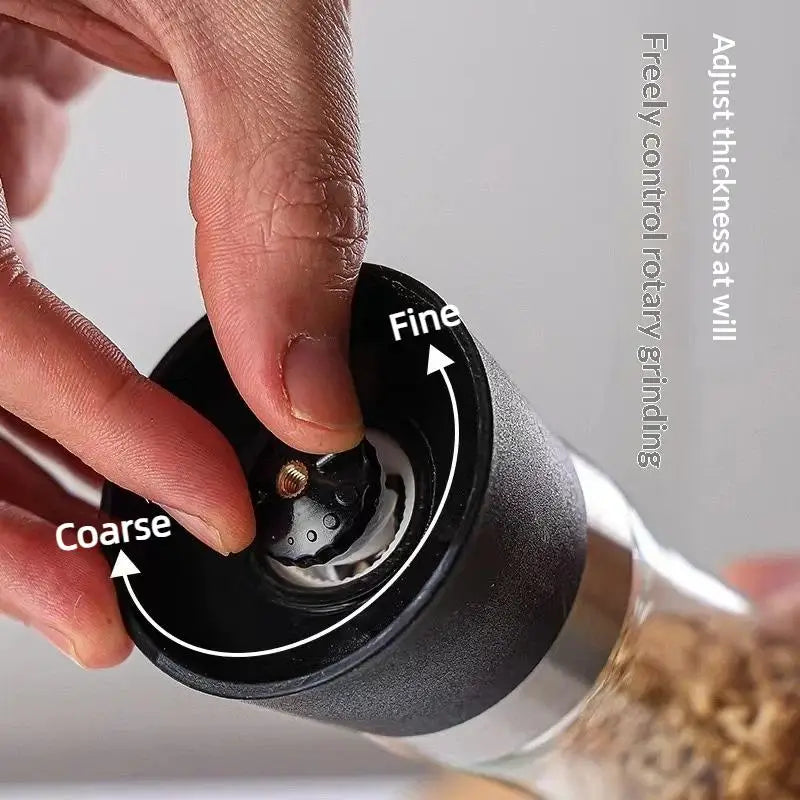 Salt Pepper Grinder Stainless Steel Glass Spice Bottle