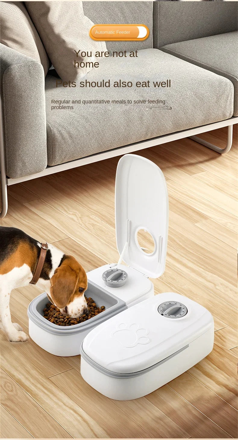 Dog Feeder Cat Automatic Feeding Water Bowl Timer