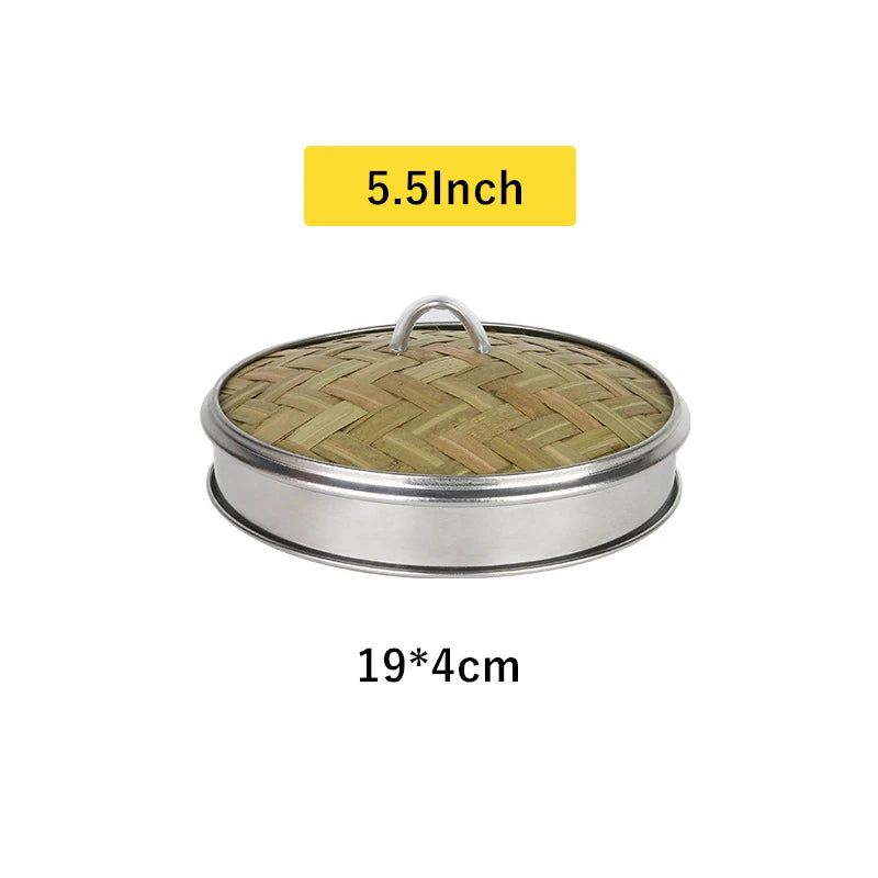 Reusable Round Bamboo Steamer Cover Dumplings Steaming Grid