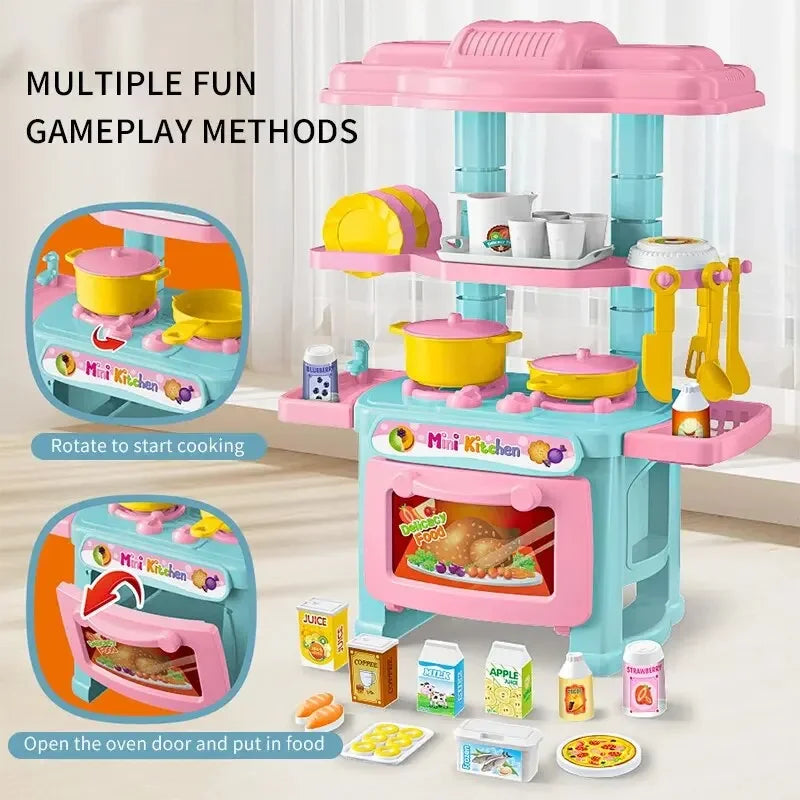 Mini Counter Play Diy Simulated Cooking Food Tableware