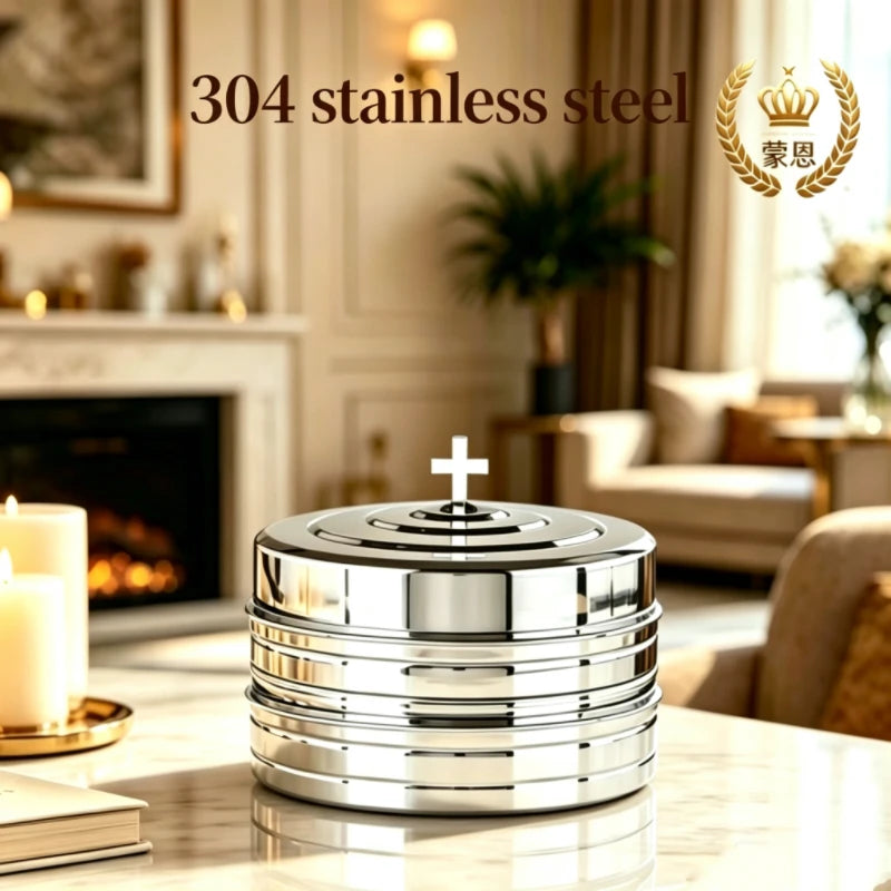 Stainless Steel Communion Tray Round Base - Two