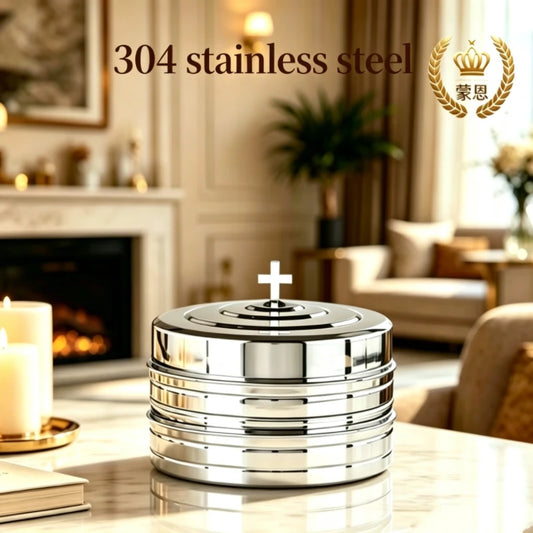 Stainless Steel Communion Tray Round Base - Two