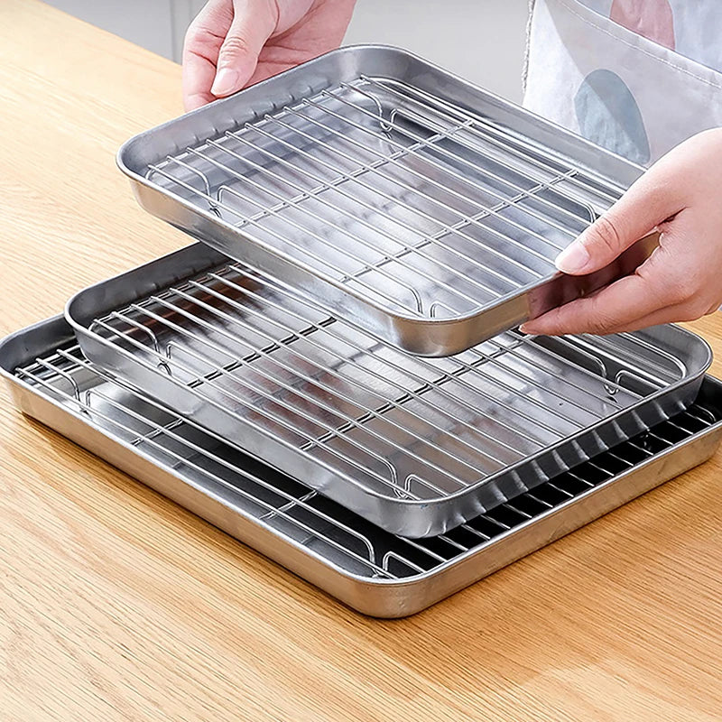 Stainless Steel Baking Pan Tray Wire Rack Cake