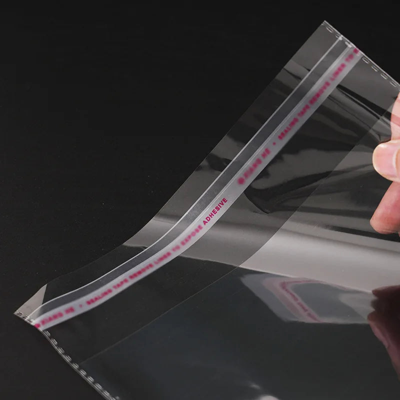 100-500pcs Clear Opp Self Adhesive Bags Transparent Plastic