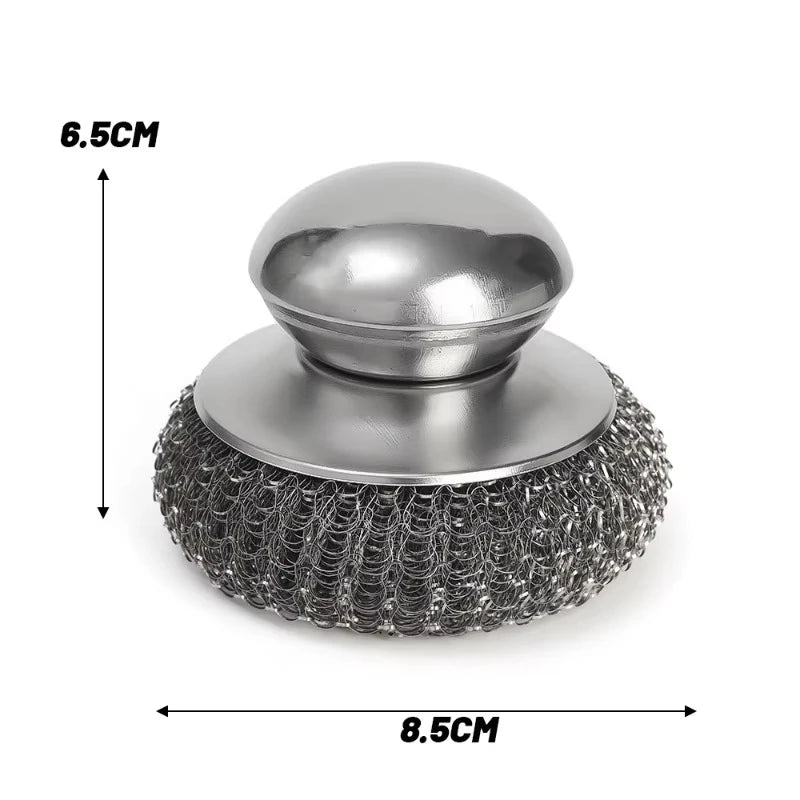 Stainless Steel Pot Brush Handle Robust Metal Ball