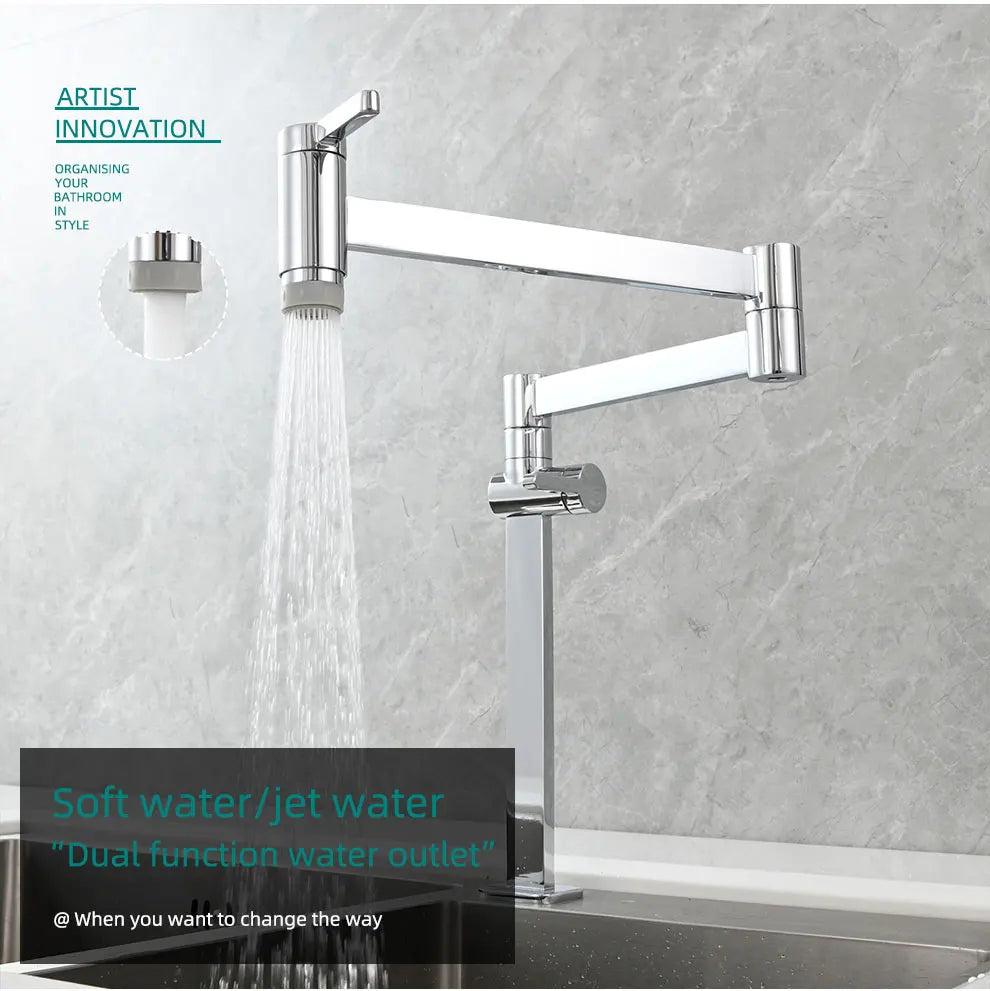 Ciencia Brass Pot Filler Faucet Deck Mount Stove