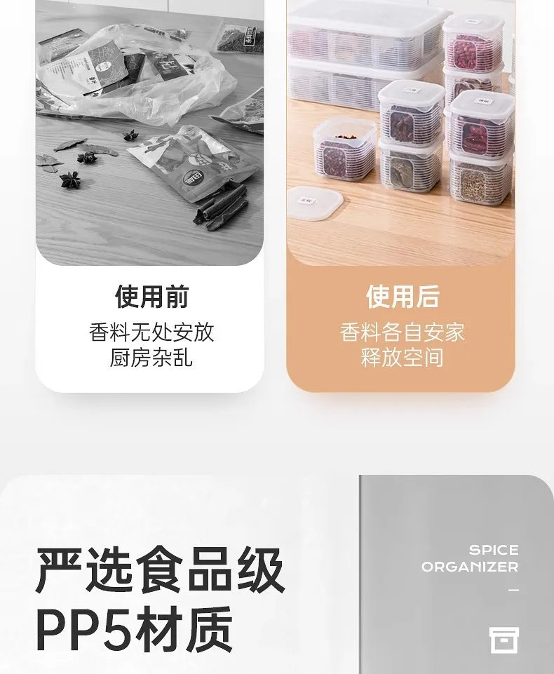 Food Storage Container Grids Vegetable Fruit Fresh-Keeping Box
