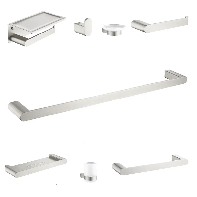 Brushed Towel Ring Holder Bar Rack Brush/Paper Holder