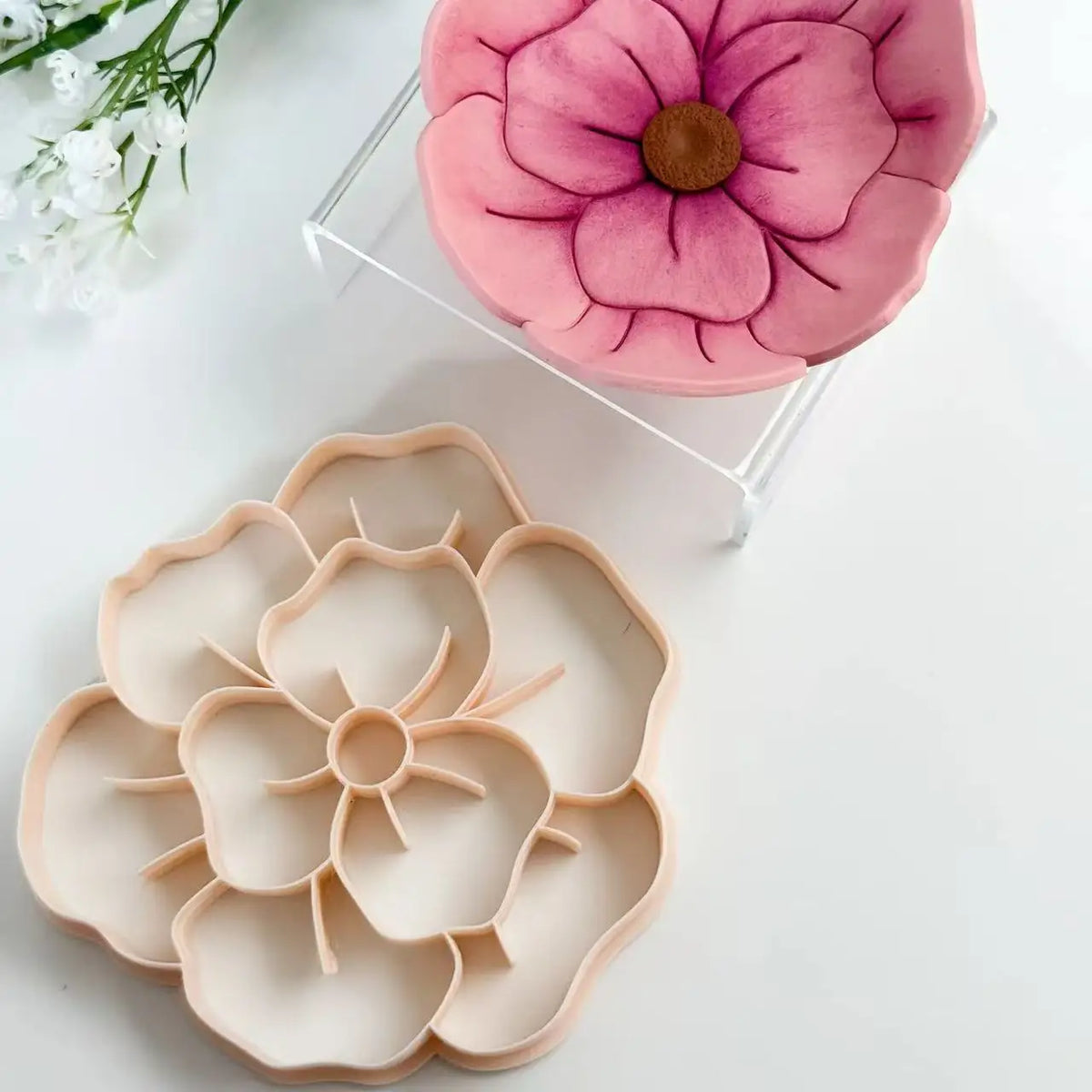 Daisy Polymer Clay Trinket Dish Cutter Shell Palm