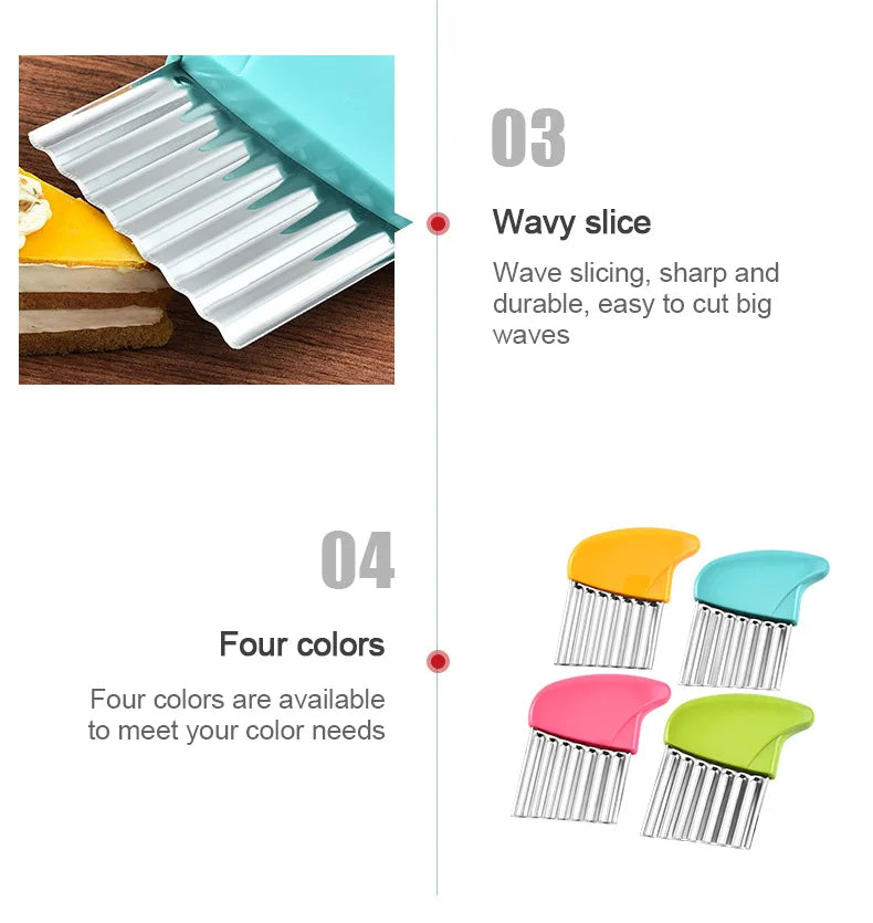 Potato Chip Slicer Vegetable Fruit Corrugated Wavy Knife
