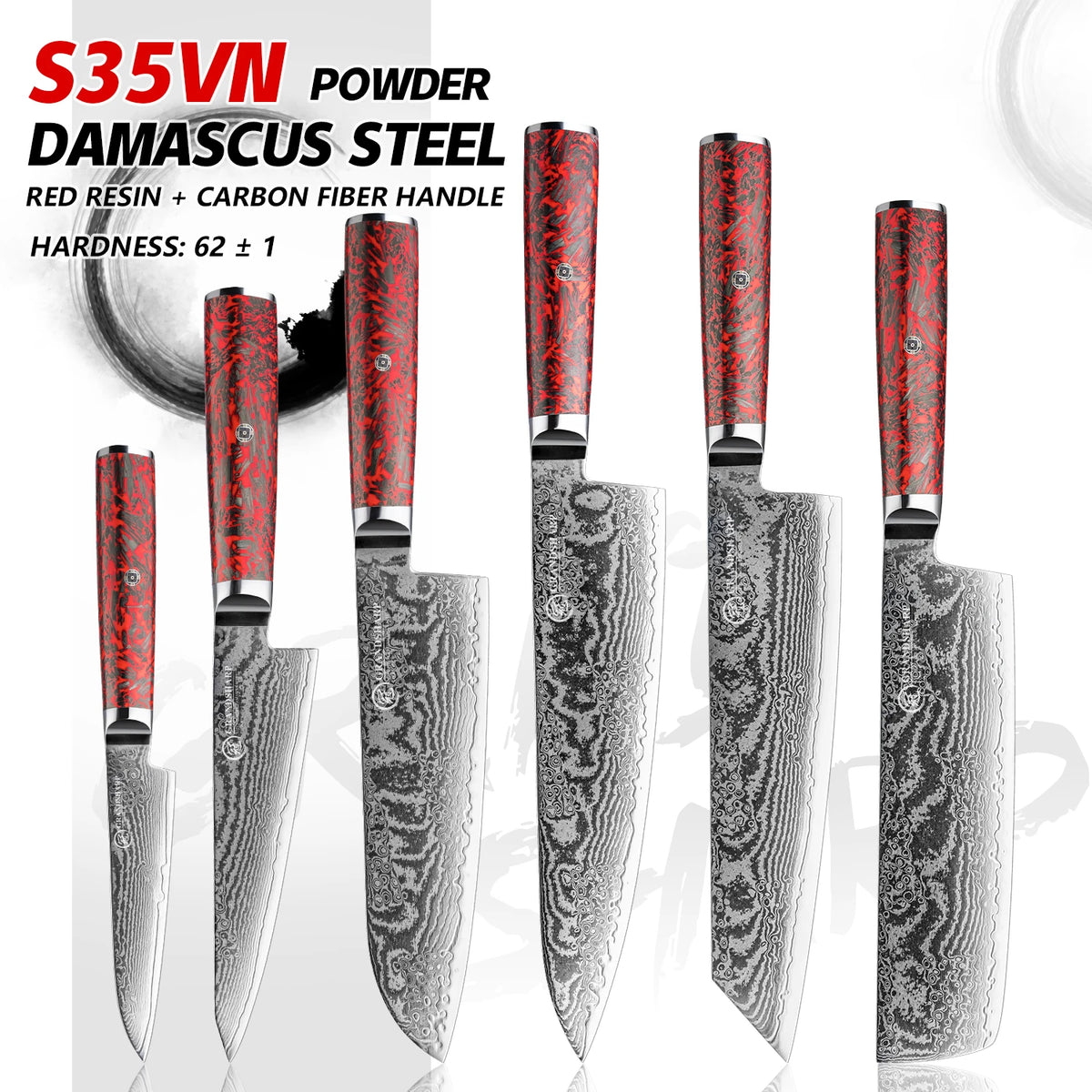Grandsharp 1-6 Knives 67 Layers S35vn Powder Core