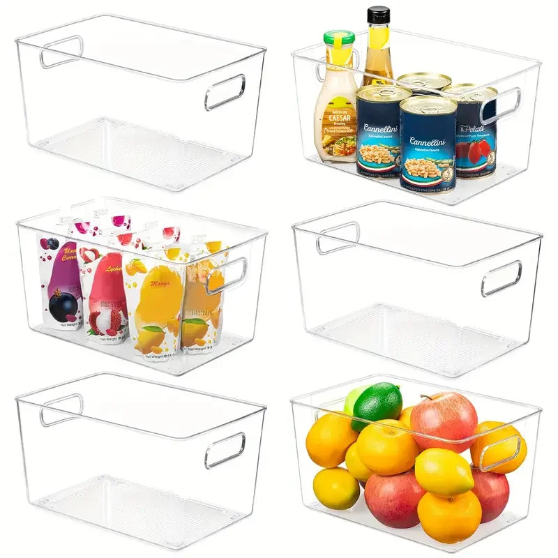 Clear Acrylic Storage Bins Refrigerator Organizer Food Storage