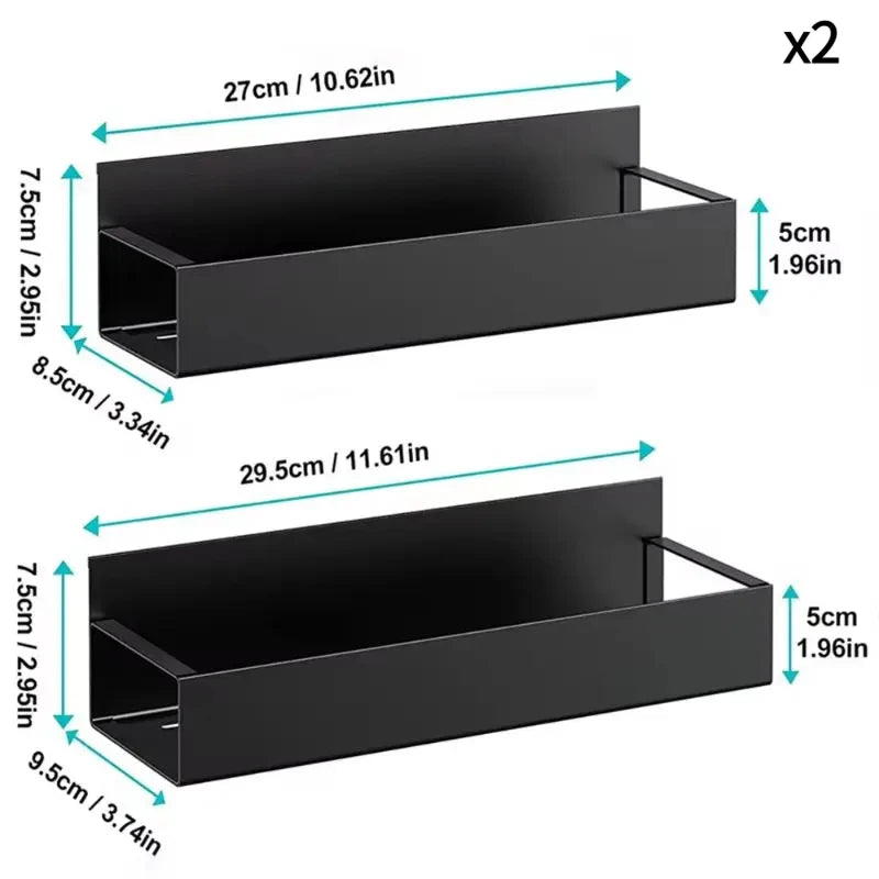 Magnetic Fridge Shelf Spice Rack Black Iron Refrigerator