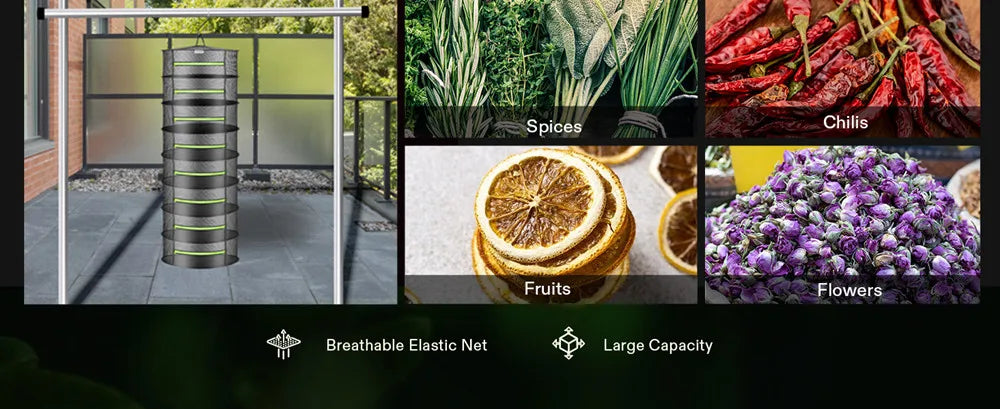 2/4/6/8 Layer Herb Drying Rack Net Vegetables Flower