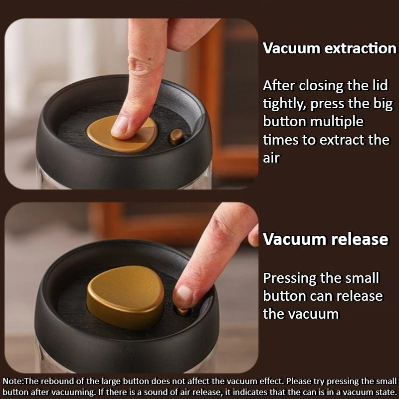 Vacuum Coffee Bean Storage Bottle Sealed Jar Grain