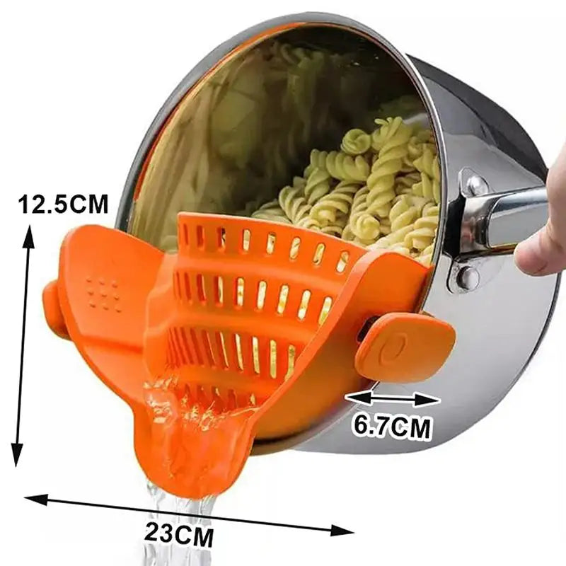 1pc Pot Strainer Handheld Drainer Noodles Pasta Adjustable