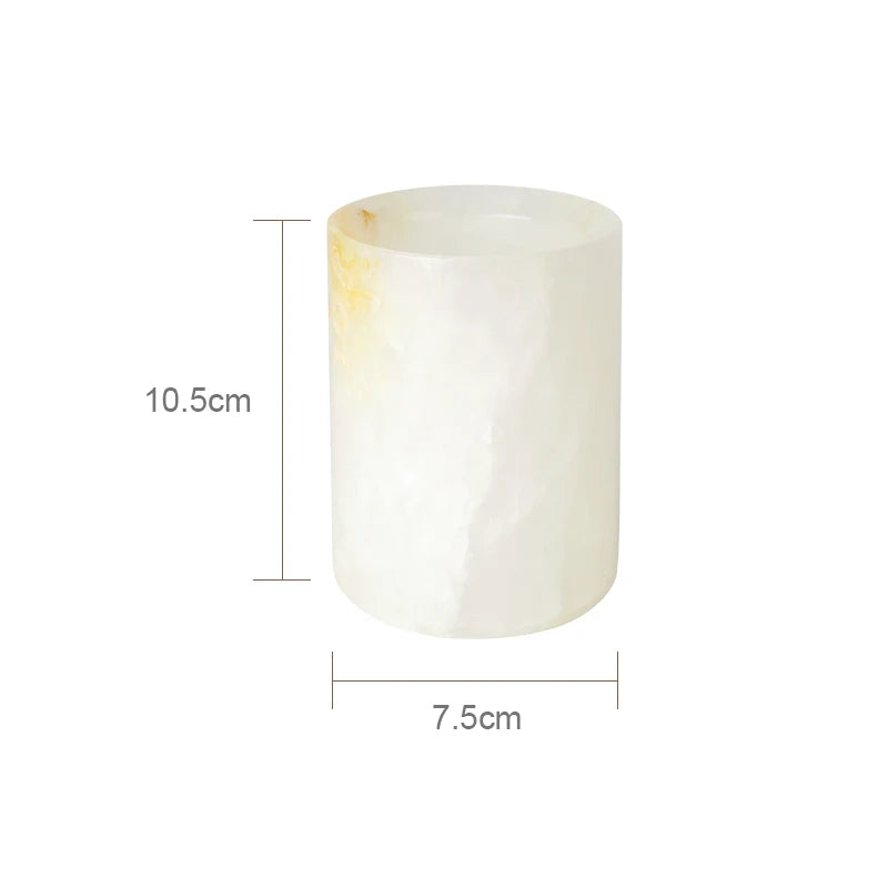 White Onyx Natural Marble Bathroom Luxury Soap Dispenser