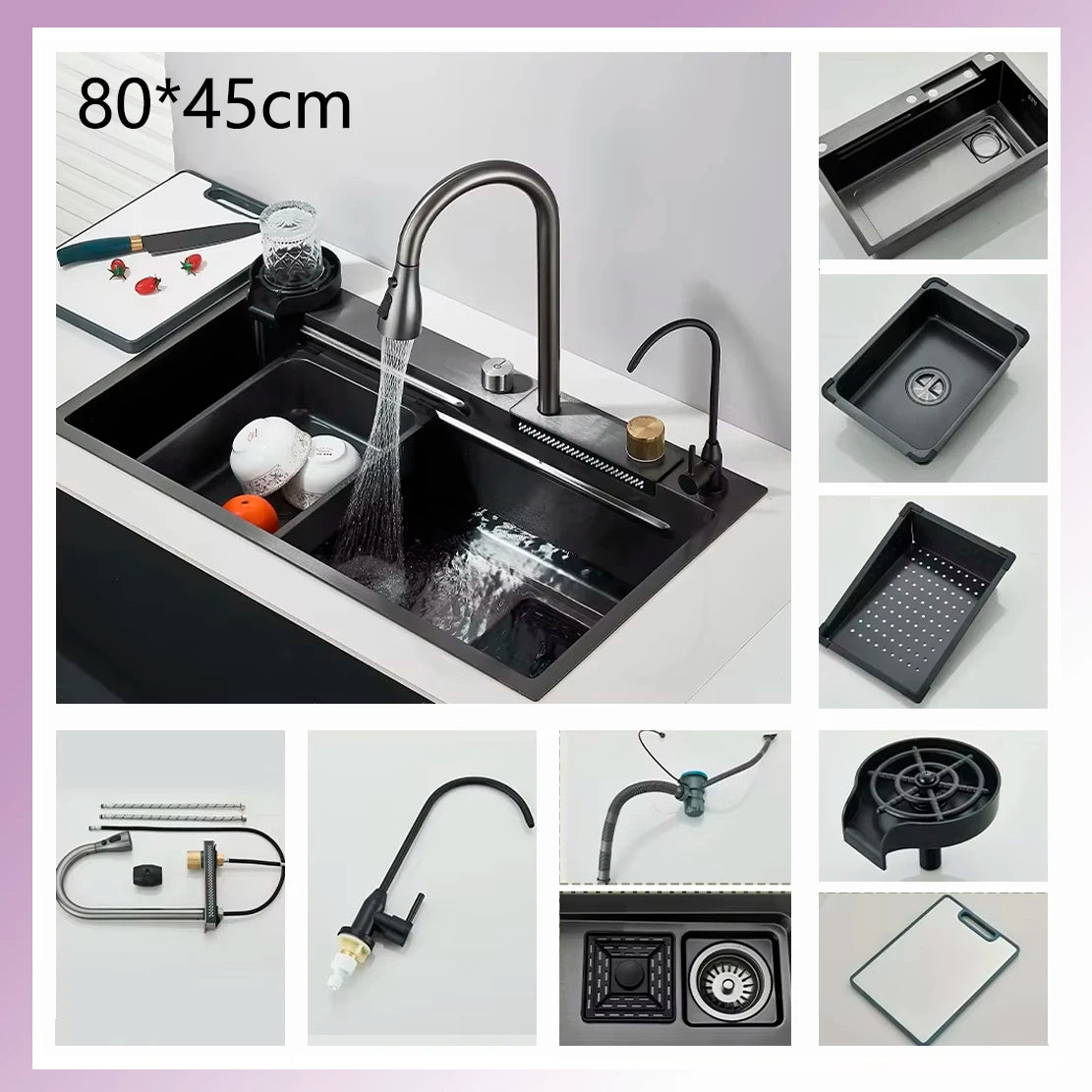 Sink Faucet Large Integrate Digital Display Multi-Function