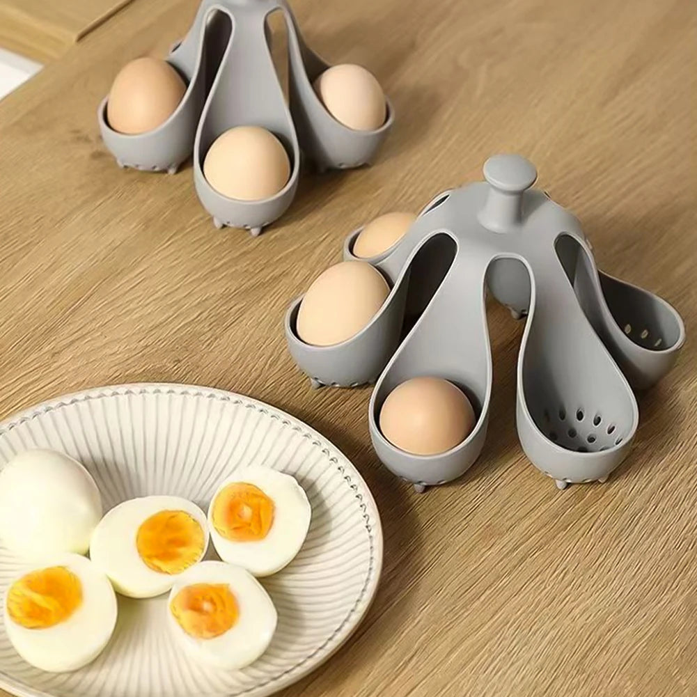 1pc 4/6 Egg Holder High-Temperature Resistant Silicone Egg