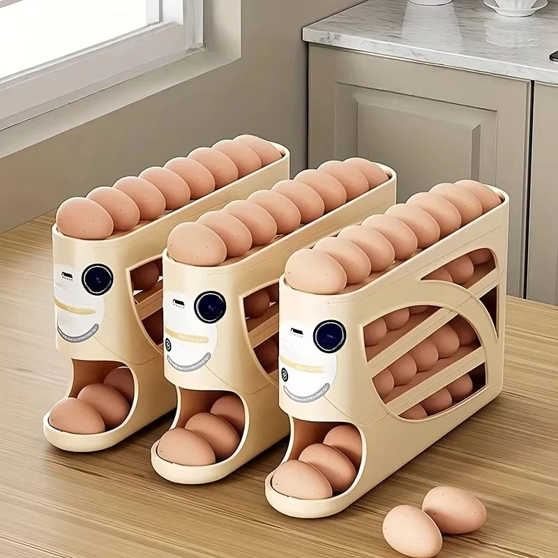 3-Tier Refrigerator Egg Storage Box Side Door Storage