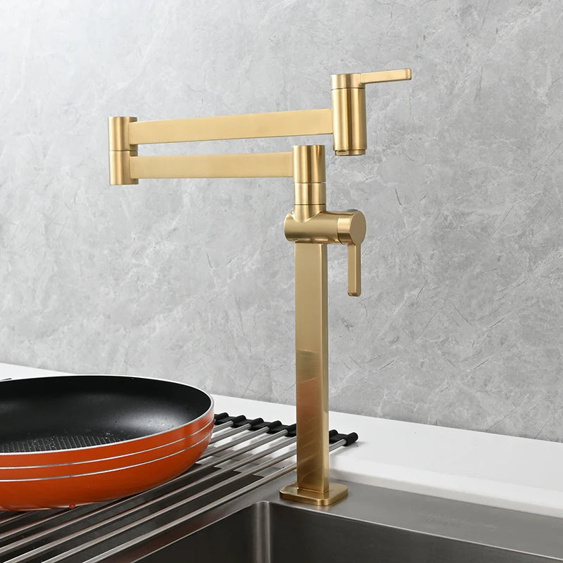 Ciencia Brass Pot Filler Faucet Deck Mount Stove