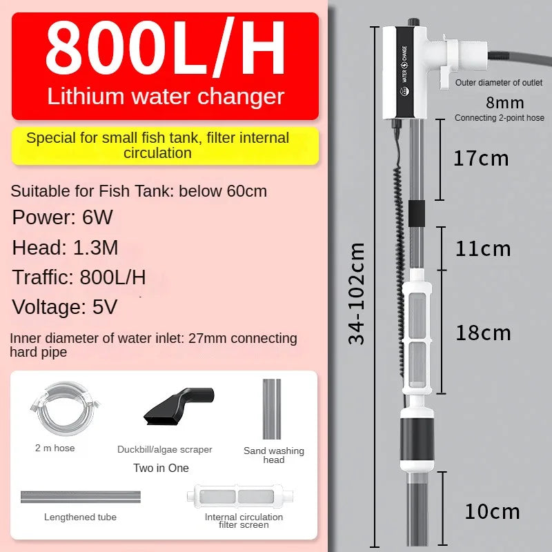 Fish Tank Water Exchanger Wireless Electric Water Pump