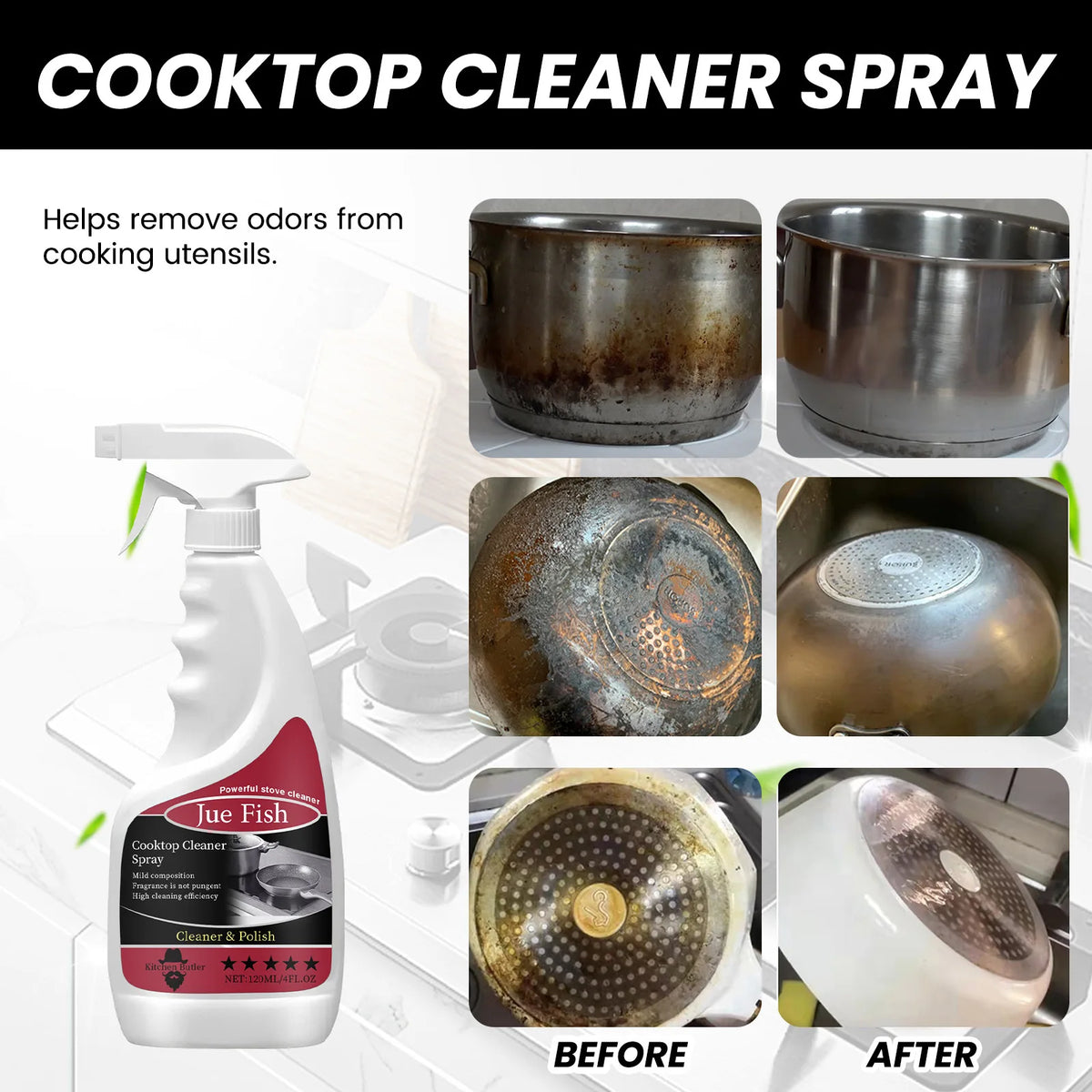 Heavy Grease Grime Cleaner Pot Pan Black Scale