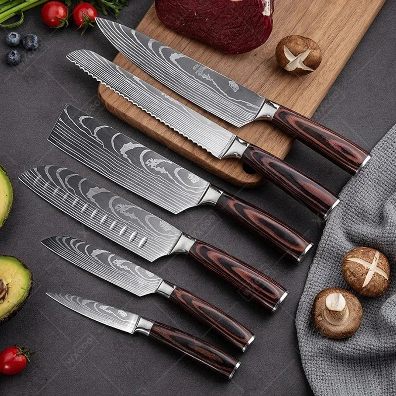 Wxcoo Damascus Pattern Chef Knife Professional Japanese Knives
