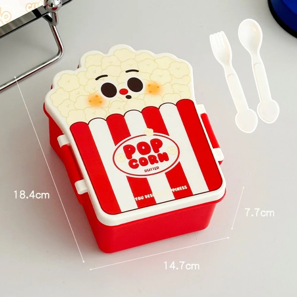 Creative Cartoon Bento Box Hamburger French Fries Divided