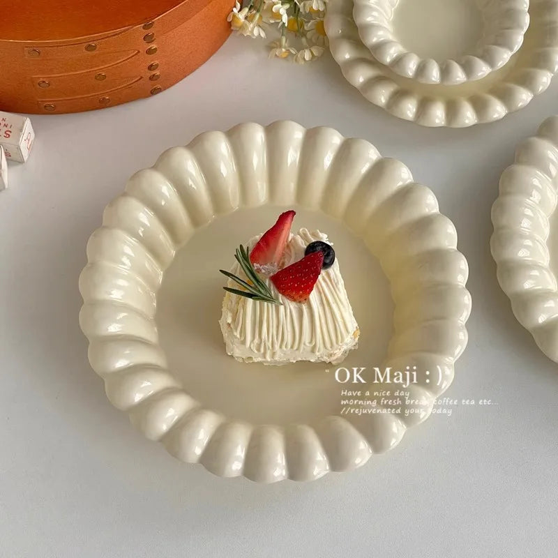 High-Looking Ceramic Plate Western-Style Dinner Plate Round Plate