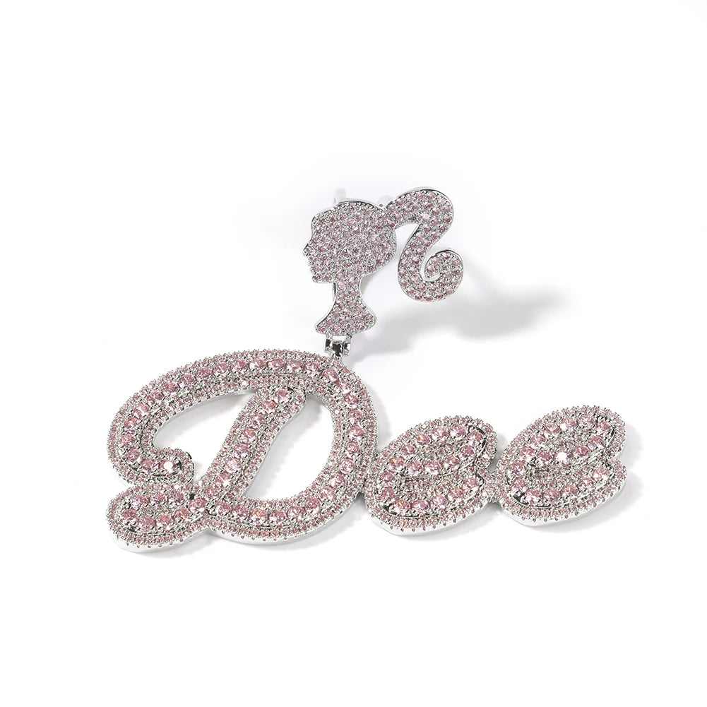 Bling King Icy Girl Clasp Custom Brush Script