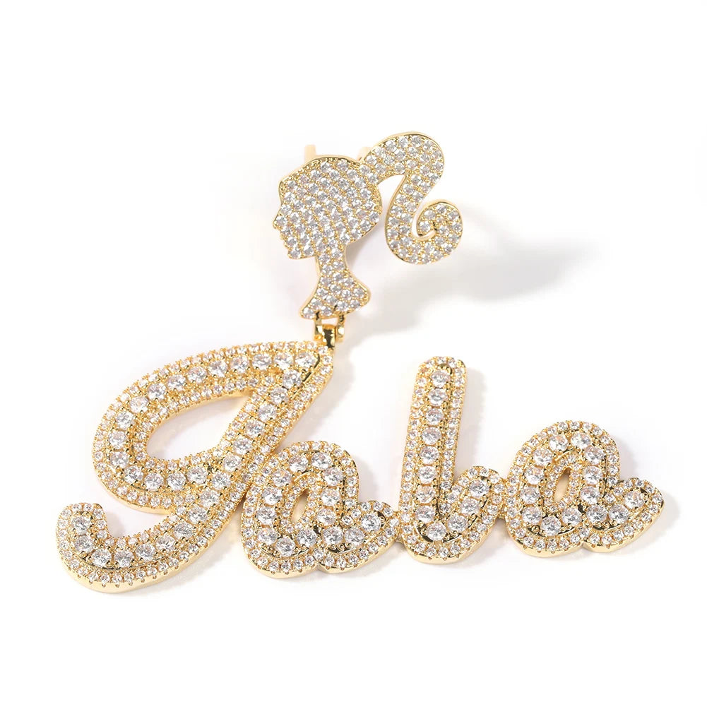 Bling King Icy Girl Clasp Custom Brush Script