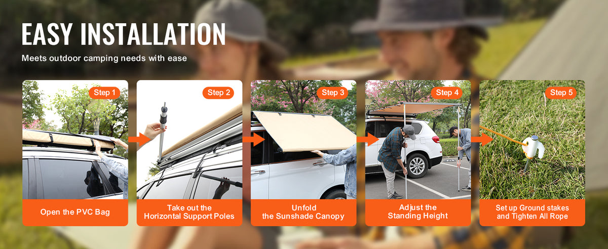 Succebuy Vehicle Awning Retractable Car Side Awning Car