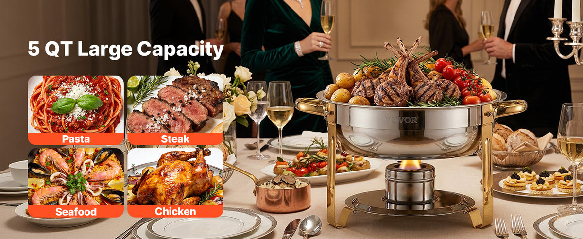 Succebuy Qt Pack Chafing Dish Buffet Stainless Steel