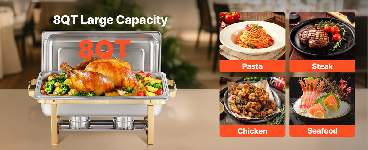 Succebuy Qt Pack Chafing Dish Buffet Stainless Steel