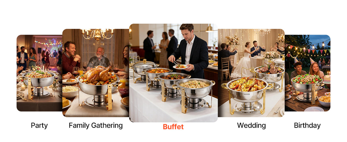 Succebuy Qt Pack Chafing Dish Buffet Stainless Steel