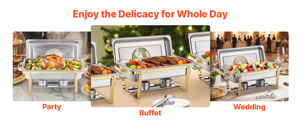 Succebuy Qt Pack Chafing Dish Buffet Stainless Steel